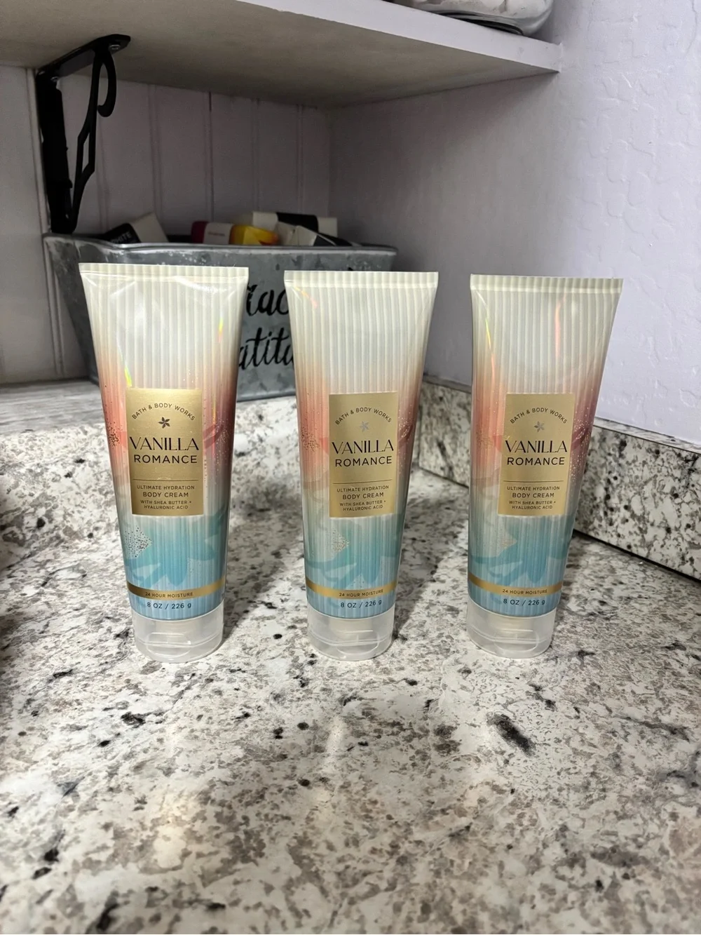 3 Bath and Body Works  Vanilla Romance Body Cream Ultimate Hydration NEW